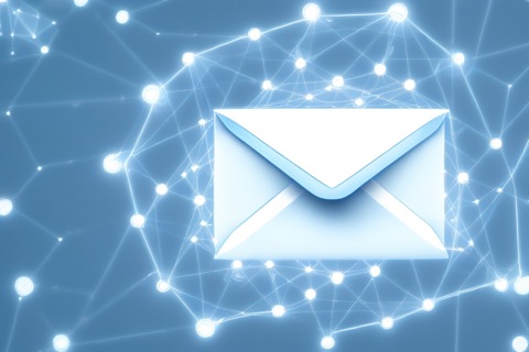 A computer sending out digital envelopes