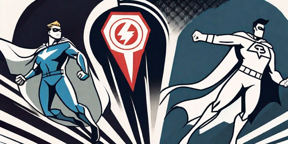Two superhero figures