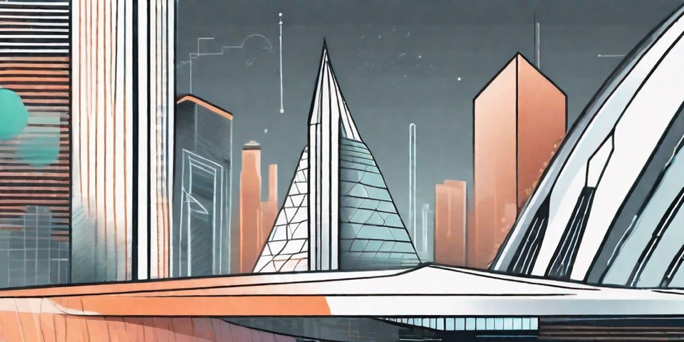 Two digital platforms represented as futuristic buildings