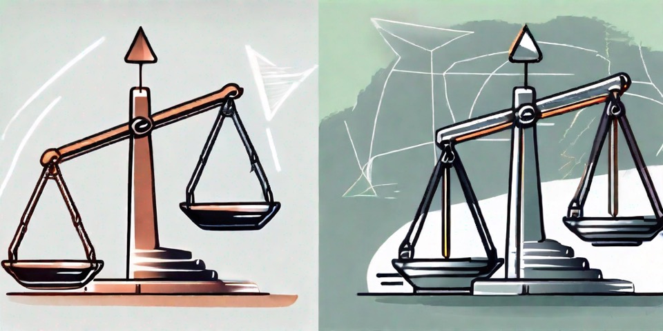 Two symbolic representations - one of clickfunnels and one of a traditional website - on a scale
