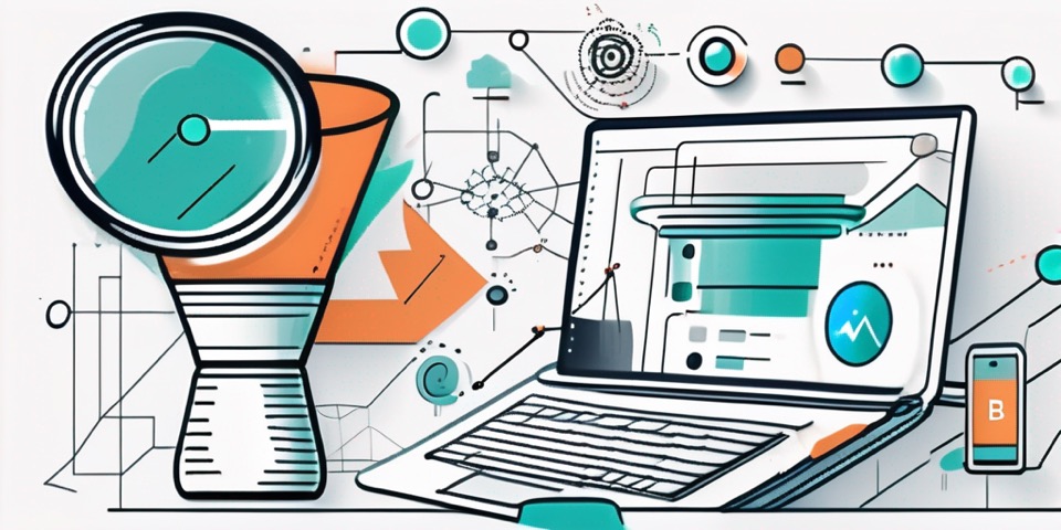 Various digital tools like a funnel