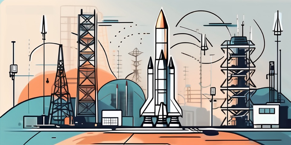 A rocket launching from a launchpad