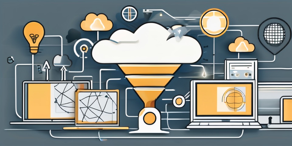 A large funnel symbolizing the lead generation process