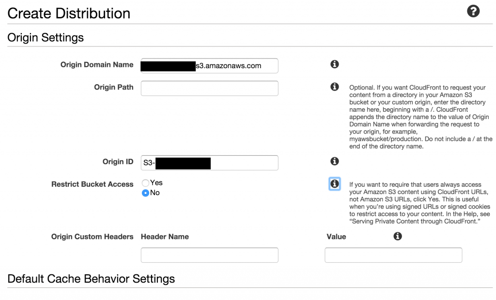 Create AWS Distribution