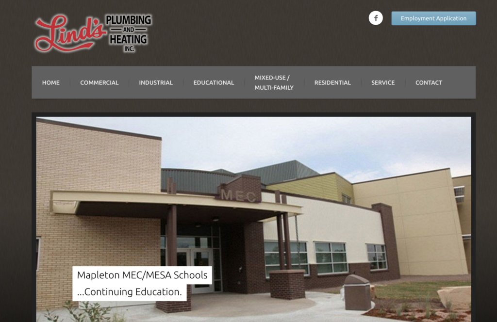 Linds Plumbing and Heating Screenshot